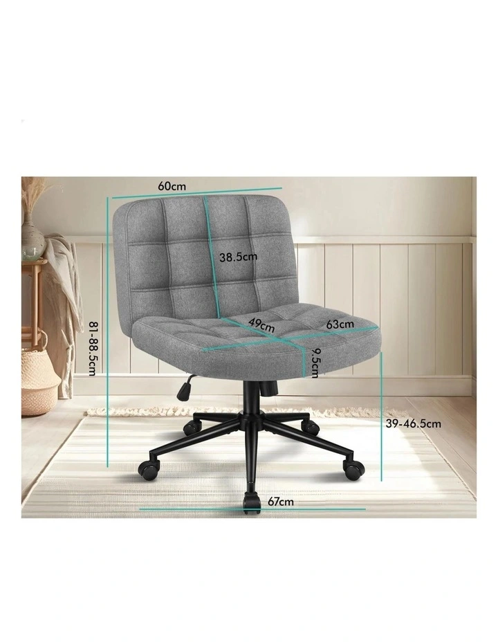 Office Desk Chair Computer Armless Wide Seat Mid Back Fabric image 6