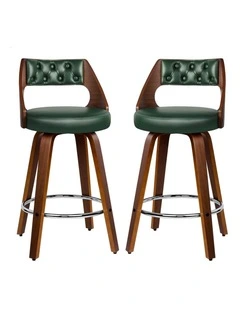 2x Swivel Bar Stools 65cm Eden Kitchen Wooden Dining Chair