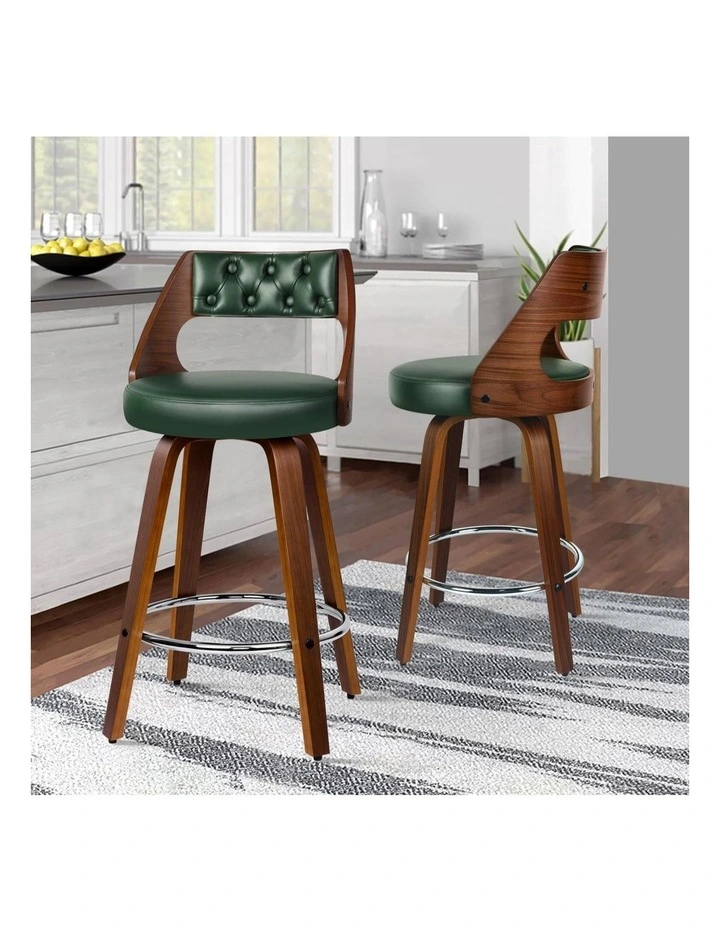 4x Swivel Bar Stools 65cm Eden Kitchen Wooden Dining Chair image 2