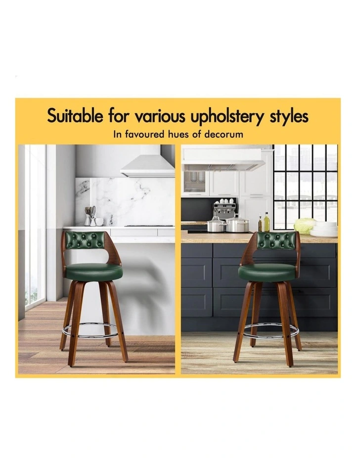 4x Swivel Bar Stools 65cm Eden Kitchen Wooden Dining Chair image 4