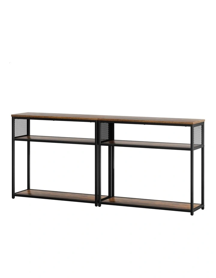 2x Console Table Industrial Entry Storage Rack image 1
