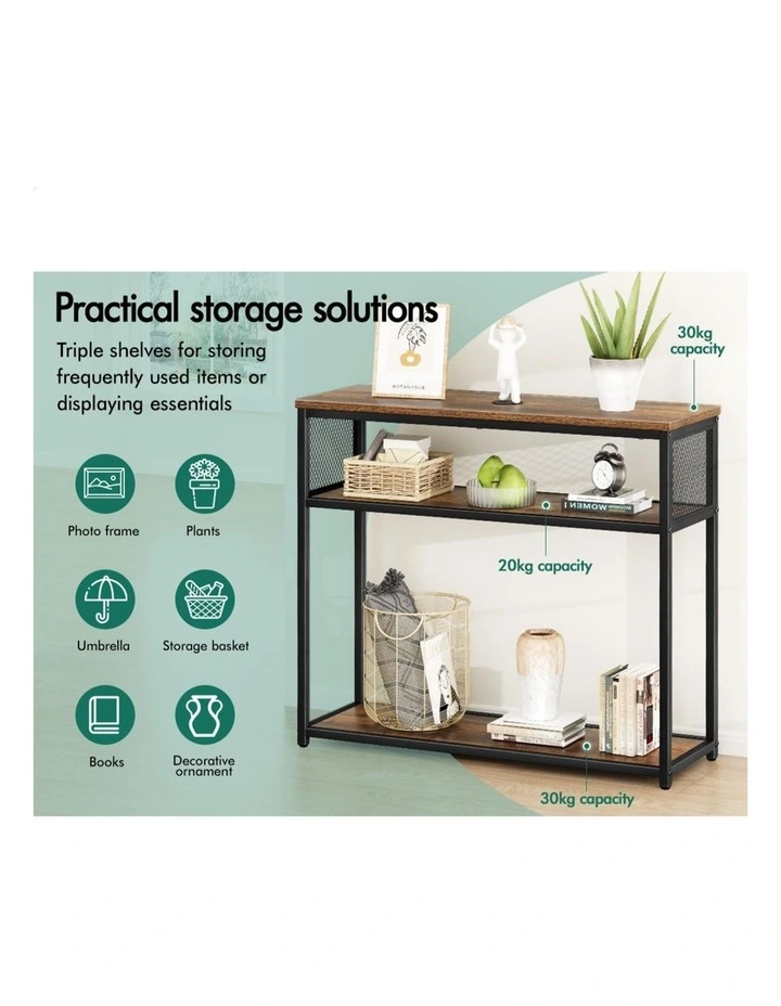 2x Console Table Industrial Entry Storage Rack image 3