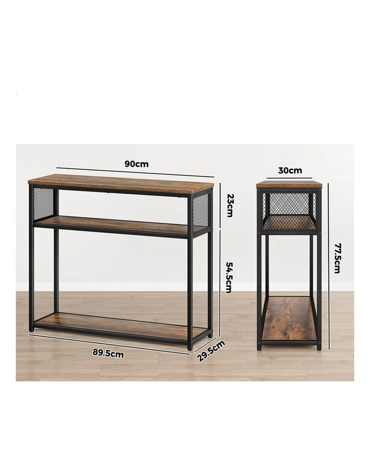 2x Console Table Industrial Entry Storage Rack image 6