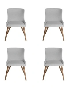 Pack of 4 | Osaka Upholstered Dining Chair | Walnut Wood Legs