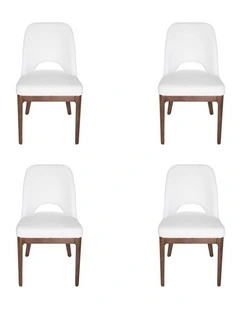 Pack of 4 | Maribel Upholstered Boucle Dining Chair | Walnut Legs