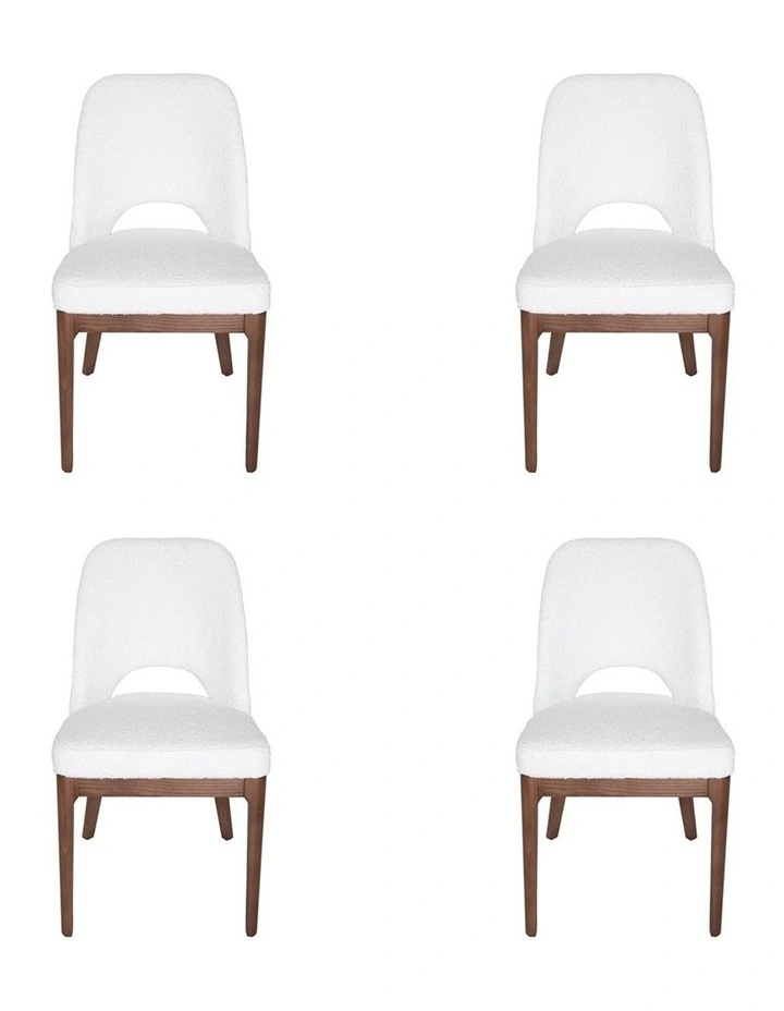 Pack of 4 | Maribel Upholstered Boucle Dining Chair | Walnut Legs image 1