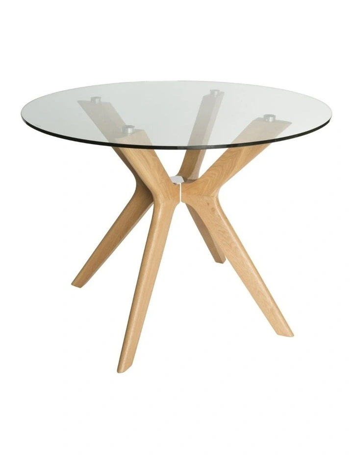 Doreen Collection, Round Glass Dining Table, 100cm image 2