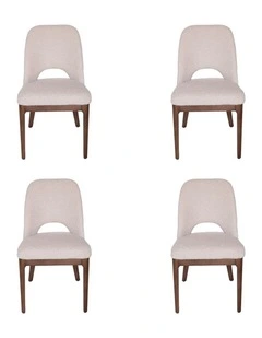 Pack of 4 | Maribel Upholstered Boucle Dining Chair | Walnut Legs