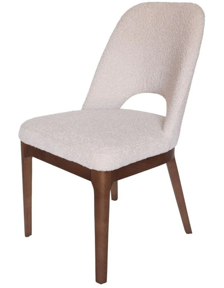 Pack of 4 | Maribel Upholstered Boucle Dining Chair | Walnut Legs image 3