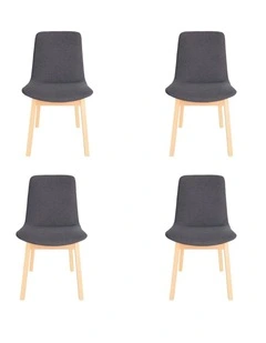 Pack of 4 | Cozy Upholstered Dining Chair | Natural Legs