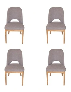Pack of 4 | Maribel Upholstered Boucle Dining Chair | Natural Legs
