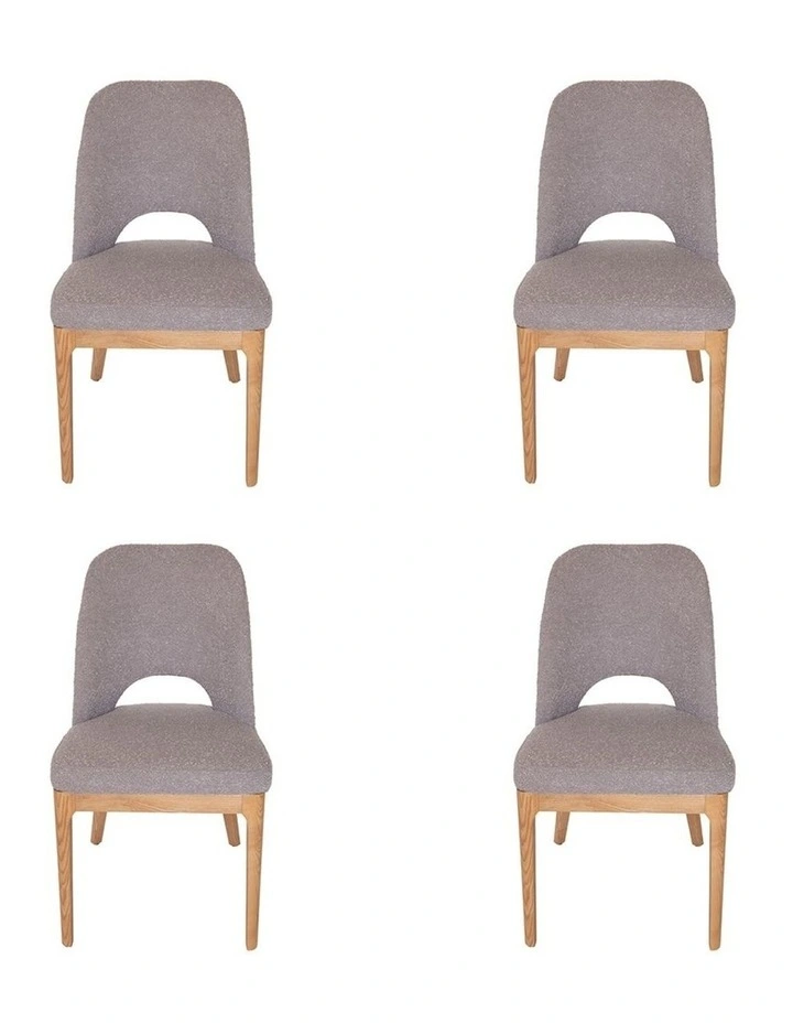 Pack of 4 | Maribel Upholstered Boucle Dining Chair | Natural Legs image 1