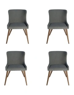 Pack of 4 | Osaka Upholstered Dining Chair | Walnut Wood Legs