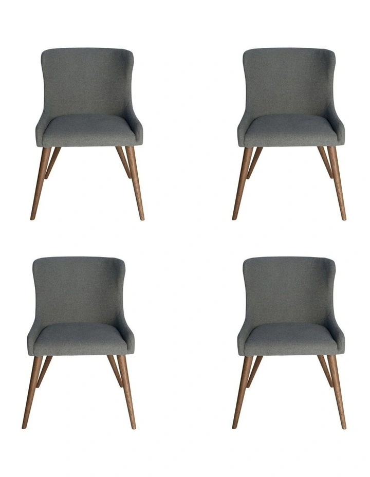Pack of 4 | Osaka Upholstered Dining Chair | Walnut Wood Legs image 1