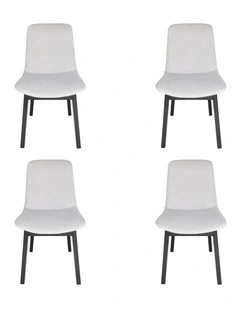 Pack of 4 | Cozy Upholstered Dining Chair | Black Legs
