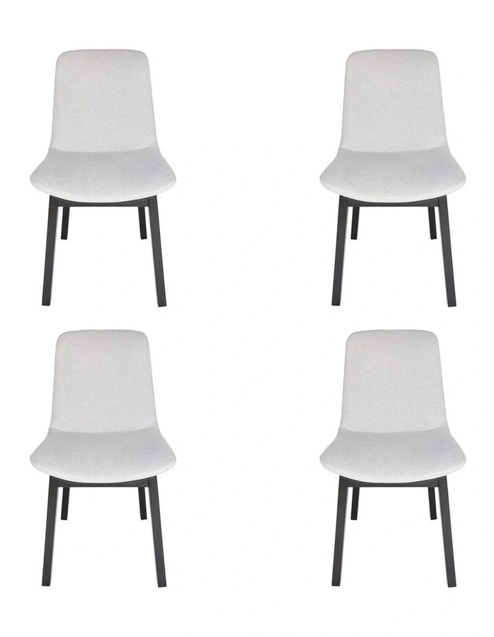 Pack of 4 | Cozy Upholstered Dining Chair | Black Legs image 1