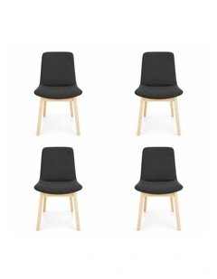 Pack of 4 | Cozy Upholstered Dining Chair | Natural Legs