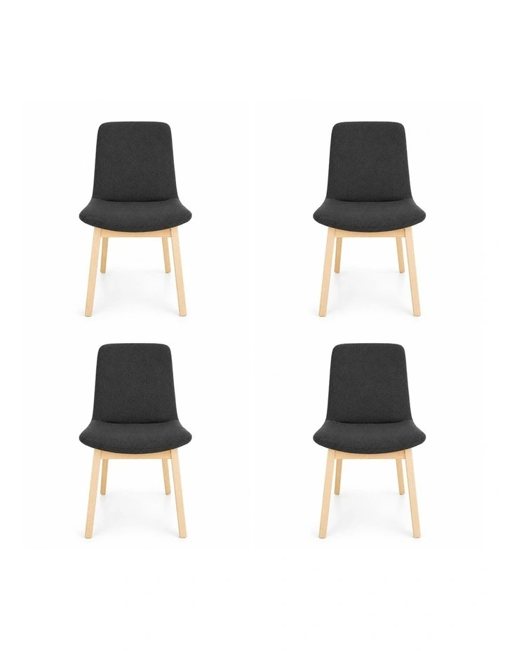 Pack of 4 | Cozy Upholstered Dining Chair | Natural Legs image 1