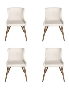 Pack of 4 | Osaka Upholstered Dining Chair | Walnut Wood Legs
