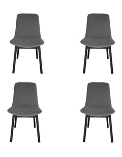 Pack of 4 | Cozy Upholstered Dining Chair | Black Legs