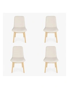 Pack of 4 | Cozy Upholstered Dining Chair | Natural Legs