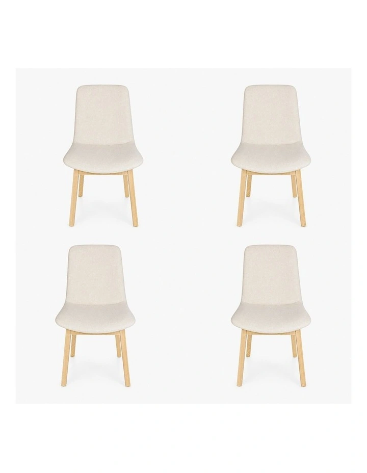 Pack of 4 | Cozy Upholstered Dining Chair | Natural Legs image 1