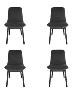 Pack of 4 | Cozy Upholstered Dining Chair | Black Legs