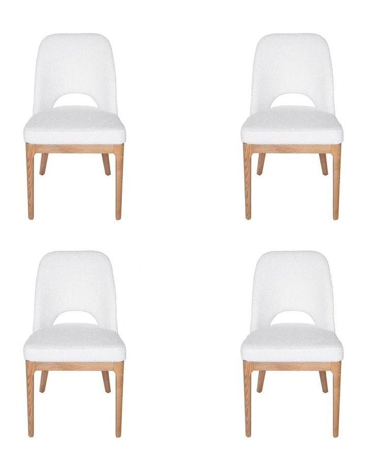 Pack of 4 | Maribel Upholstered Boucle Dining Chair | Natural Legs image 1
