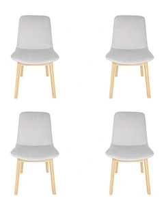 Pack of 4 | Cozy Upholstered Dining Chair | Natural Legs