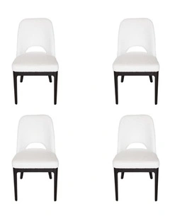 Pack of 4 | Maribel Upholstered Boucle Dining Chair | Black Legs