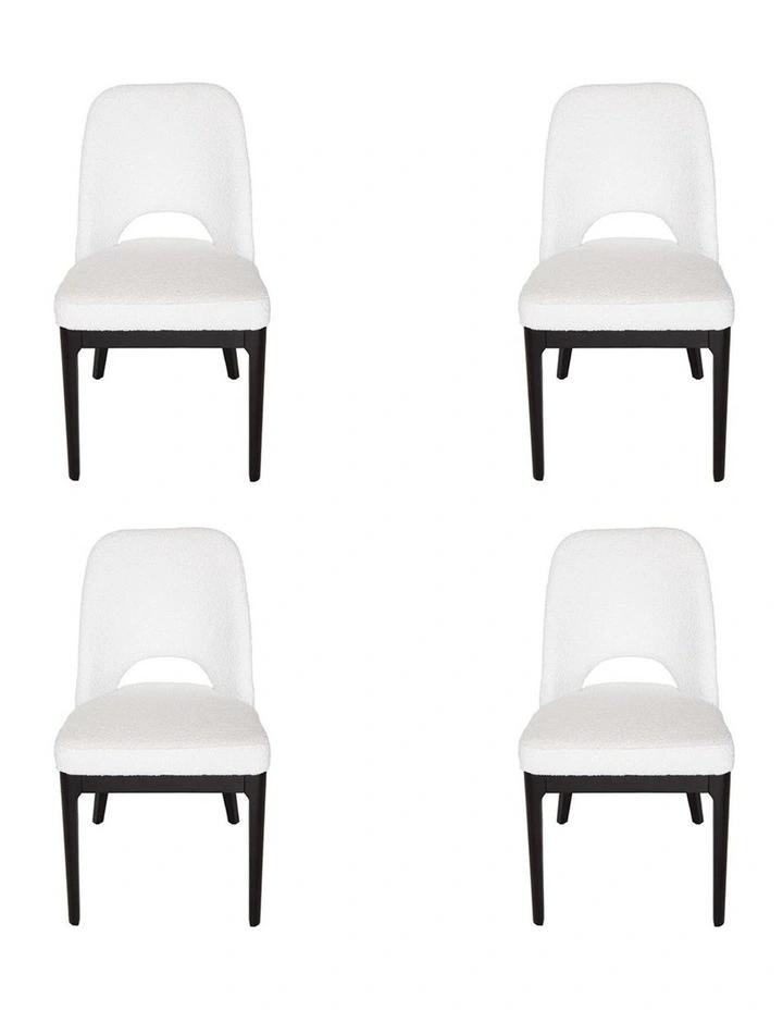 Pack of 4 | Maribel Upholstered Boucle Dining Chair | Black Legs image 1