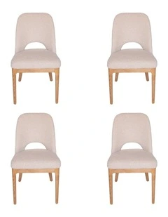Pack of 4 | Maribel Upholstered Boucle Dining Chair | Natural Legs