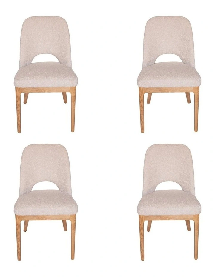 Pack of 4 | Maribel Upholstered Boucle Dining Chair | Natural Legs image 1