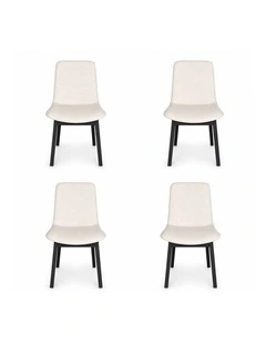 Pack of 4 | Cozy Upholstered Dining Chair | Black Legs
