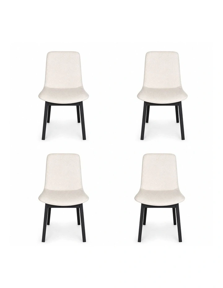 Pack of 4 | Cozy Upholstered Dining Chair | Black Legs image 1