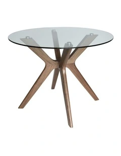 Doreen Collection, Round Glass Dining Table, 100cm