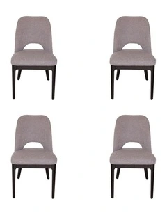 Pack of 4 | Maribel Upholstered Boucle Dining Chair | Black Legs