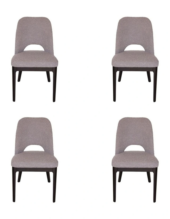 Pack of 4 | Maribel Upholstered Boucle Dining Chair | Black Legs image 1