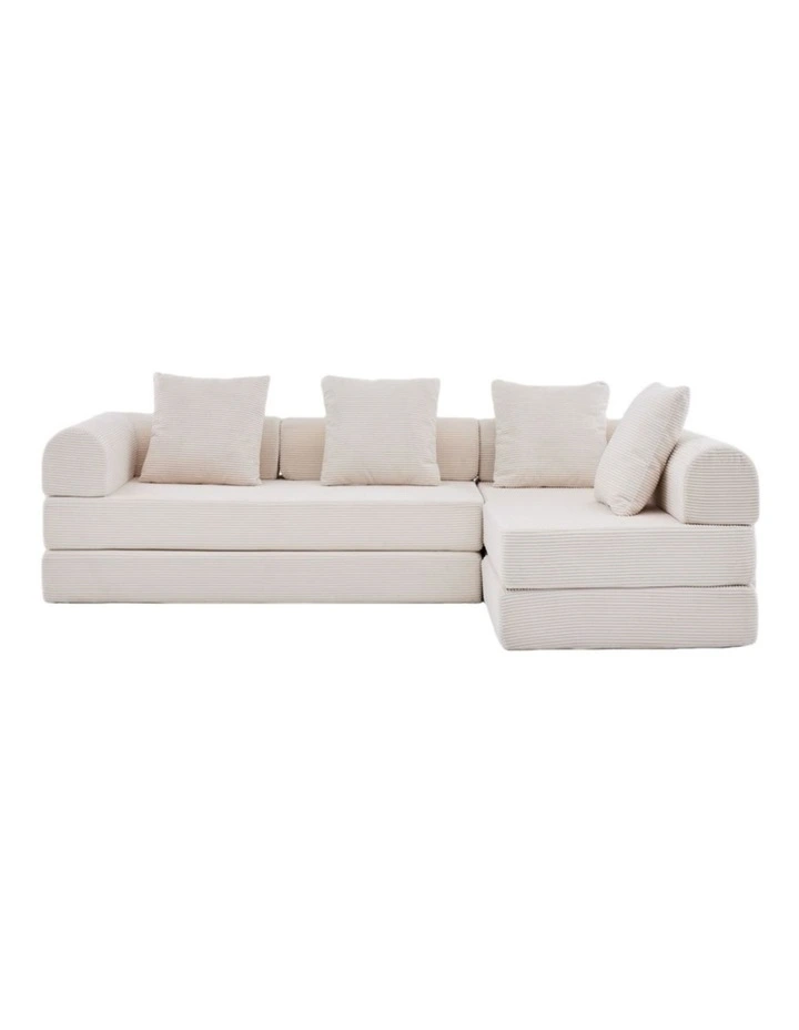Oversized Convertible Sleeper Sofa Bed, Corduroy L Shape Sectional Sofa, Folding Sofa Bed image 4