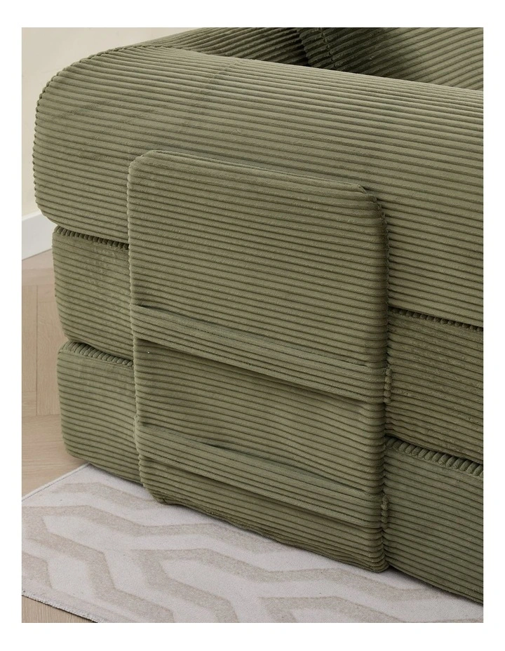 Oversized Convertible Sleeper Sofa Bed, Corduroy L Shape Sectional Sofa, Folding Sofa Bed image 4