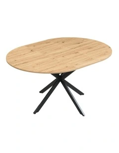 Extendable Round Dining Table, Mid Century Modern Wooden Round Table, Leisure Oak Kitchen Table