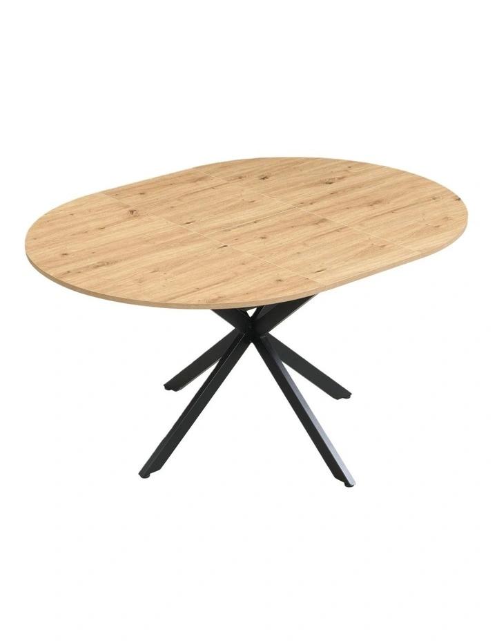 Extendable Round Dining Table, Mid Century Modern Wooden Round Table, Leisure Oak Kitchen Table image 1