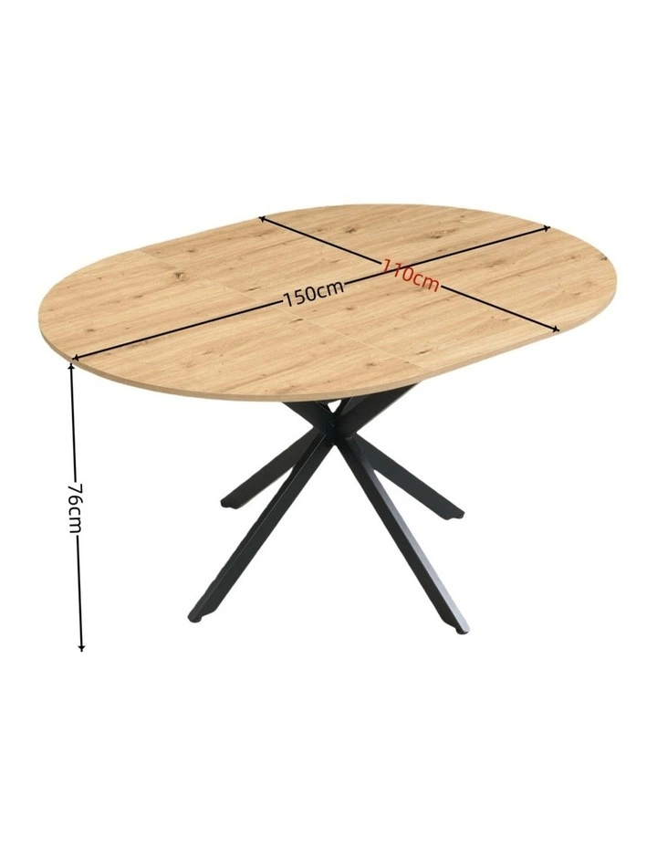Extendable Round Dining Table, Mid Century Modern Wooden Round Table, Leisure Oak Kitchen Table image 7