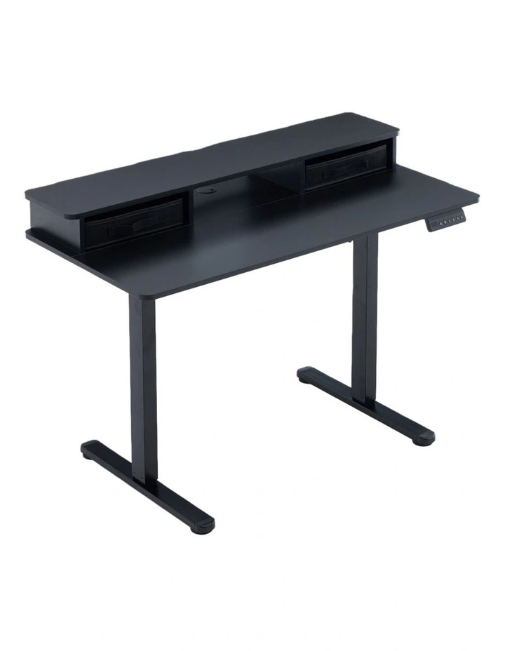 Electric Standing Desk 120x60cm Height Adjustable with Drawers, Standing Desk with Memory Controller image 1