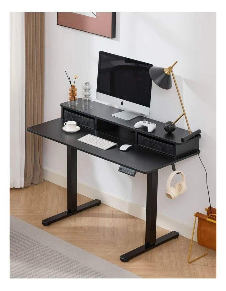 Electric Standing Desk 120x60cm Height Adjustable with Drawers, Standing Desk with Memory Controller image 3