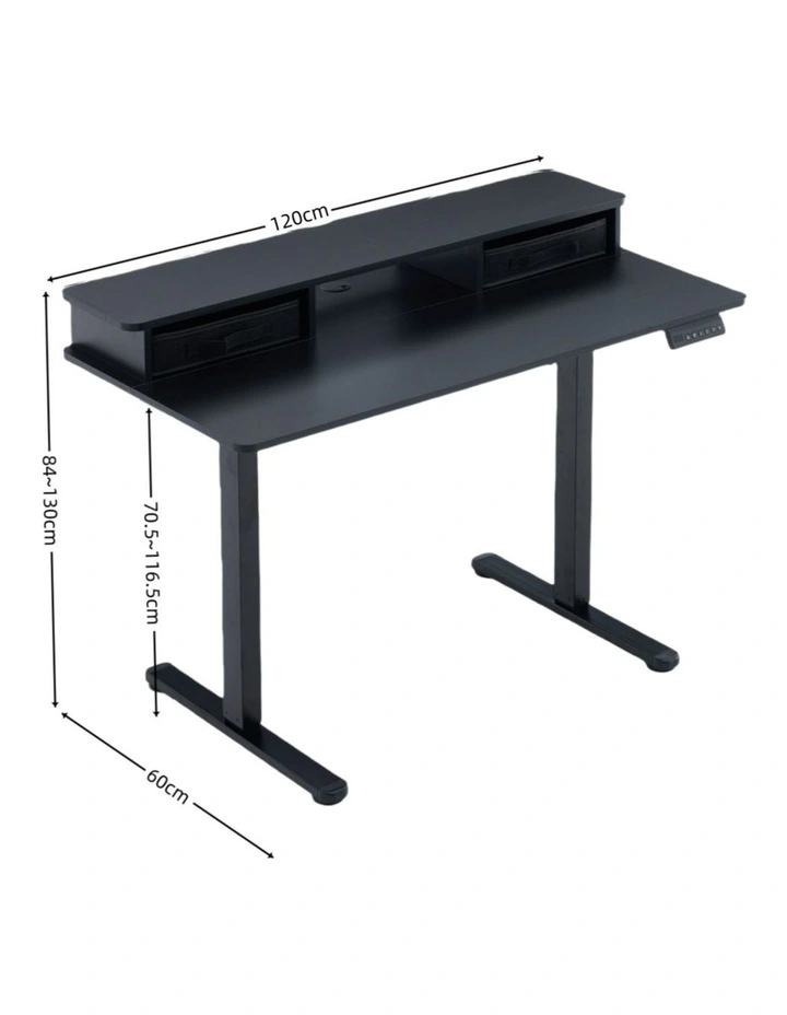 Electric Standing Desk 120x60cm Height Adjustable with Drawers, Standing Desk with Memory Controller image 7