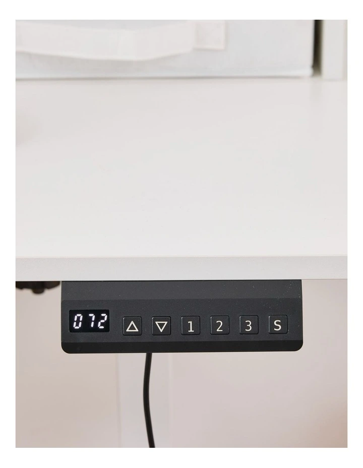 Electric Standing Desk 140x60cm Height Adjustable with 2 Drawers, Stand Up Desk with Storage Shelf image 6