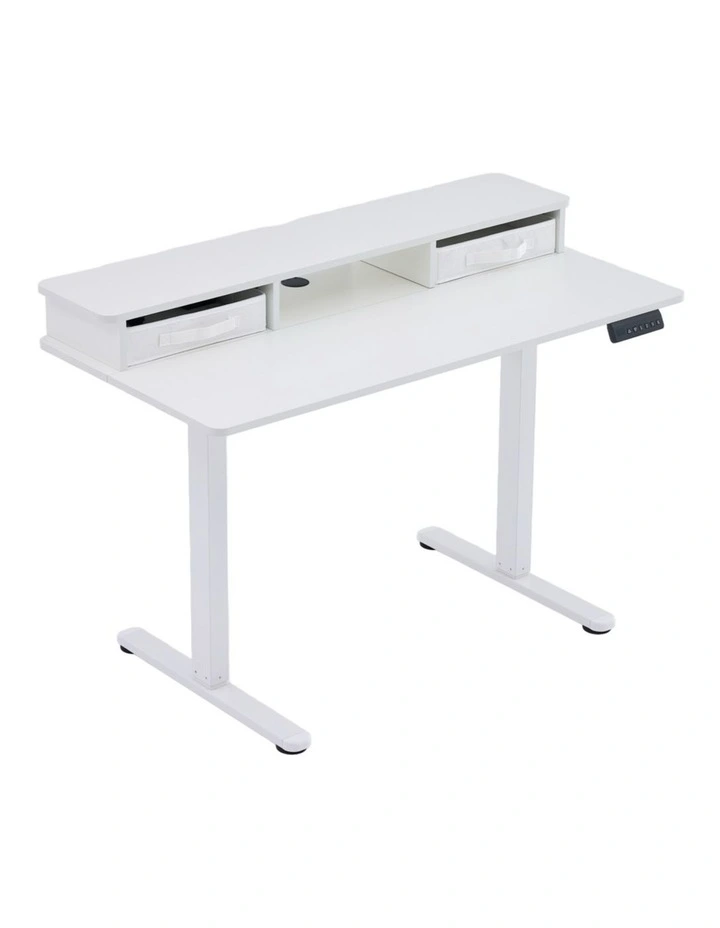 Electric Standing Desk 120x60cm Height Adjustable with Drawers, Standing Desk with Memory Controller image 1