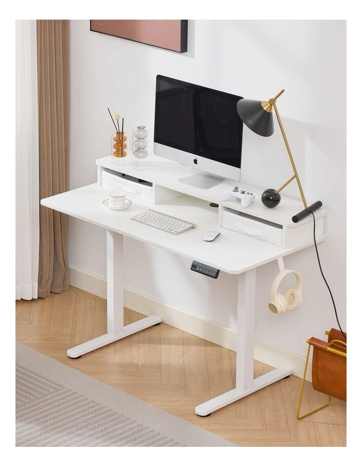 Electric Standing Desk 120x60cm Height Adjustable with Drawers, Standing Desk with Memory Controller image 3