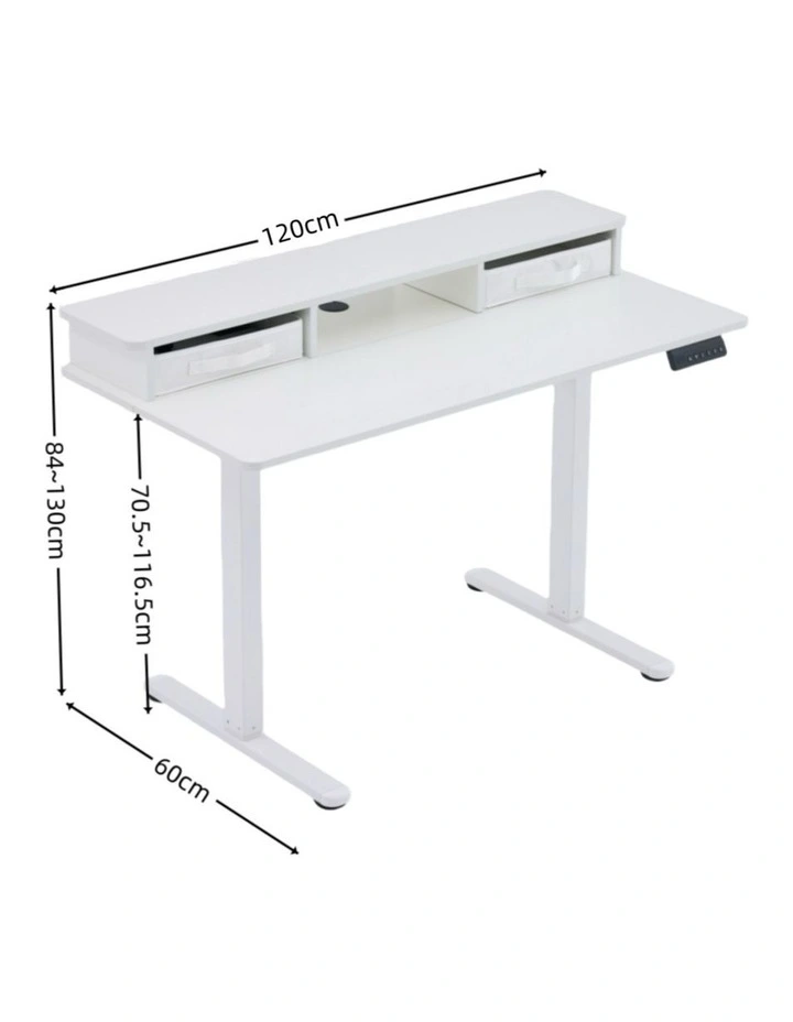 Electric Standing Desk 120x60cm Height Adjustable with Drawers, Standing Desk with Memory Controller image 7